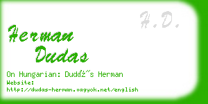 herman dudas business card